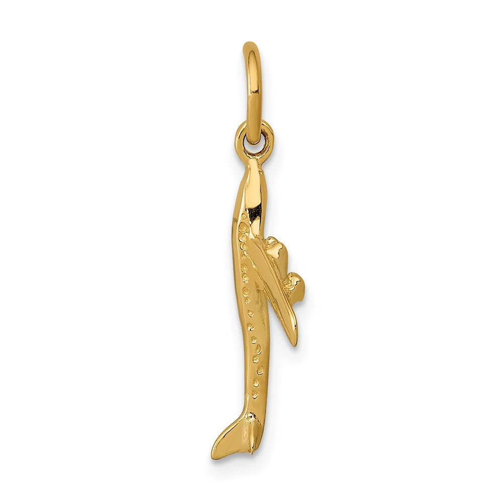 14k Yellow Gold 16 mm 3D Jet Charm (0.95 grams)