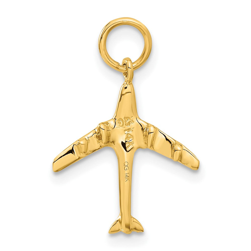 14k Yellow Gold 16 mm 3D Jet Charm (0.95 grams)