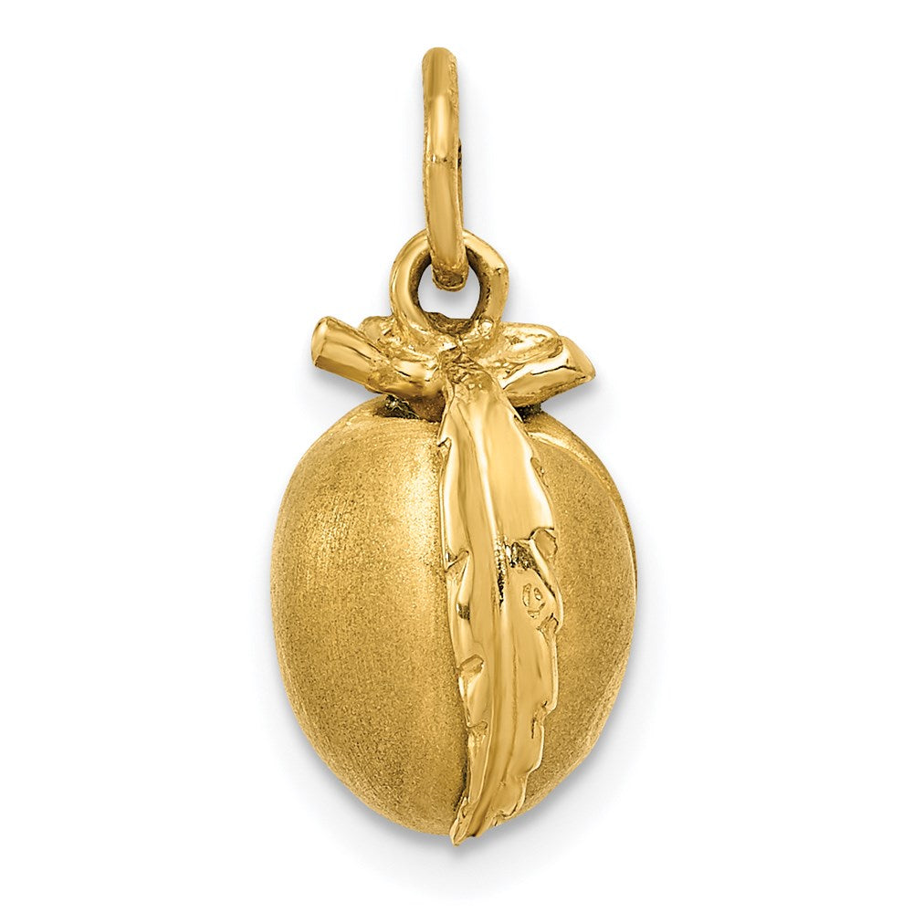 14k Yellow Gold 10 mm Peach Charm (1.38 grams)