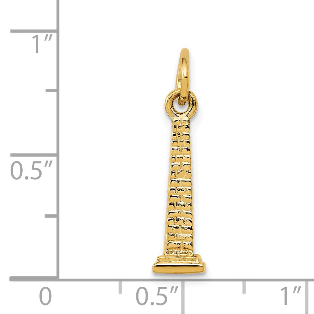 14k Yellow Gold 5 mm 3D Washington Monument Charm (1.11 grams)