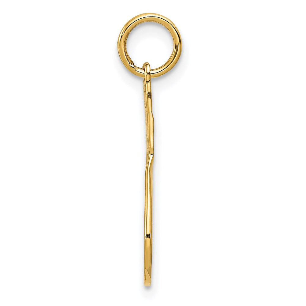 14k Yellow Gold 9 mm Racquet Charm (0.58 grams)