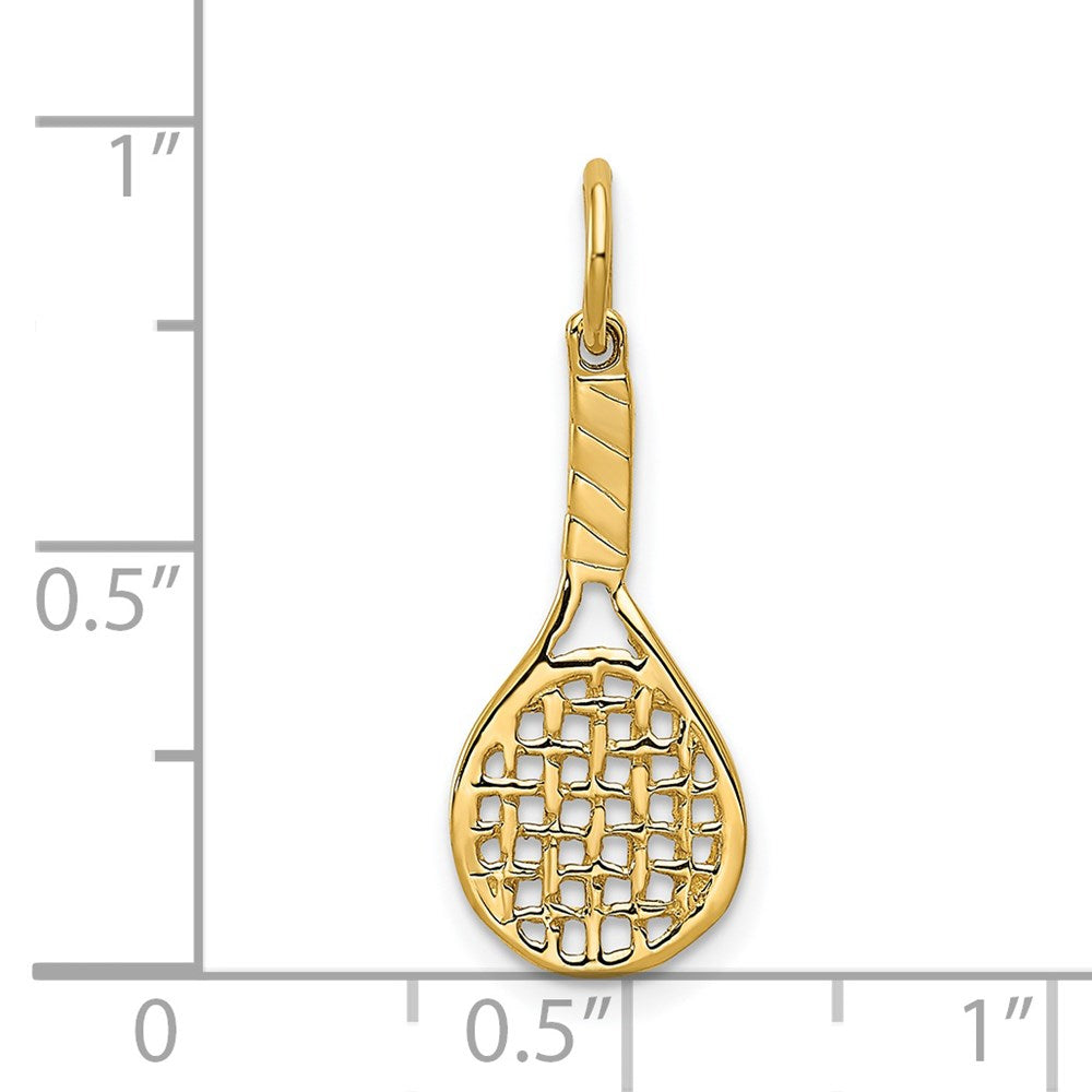 14k Yellow Gold 9 mm Racquet Charm (0.58 grams)