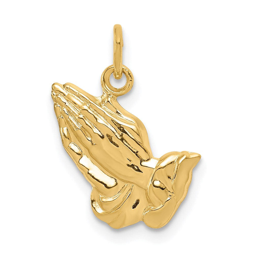 14k Yellow Gold 13 mm Praying Hands Charm (1.43 grams)