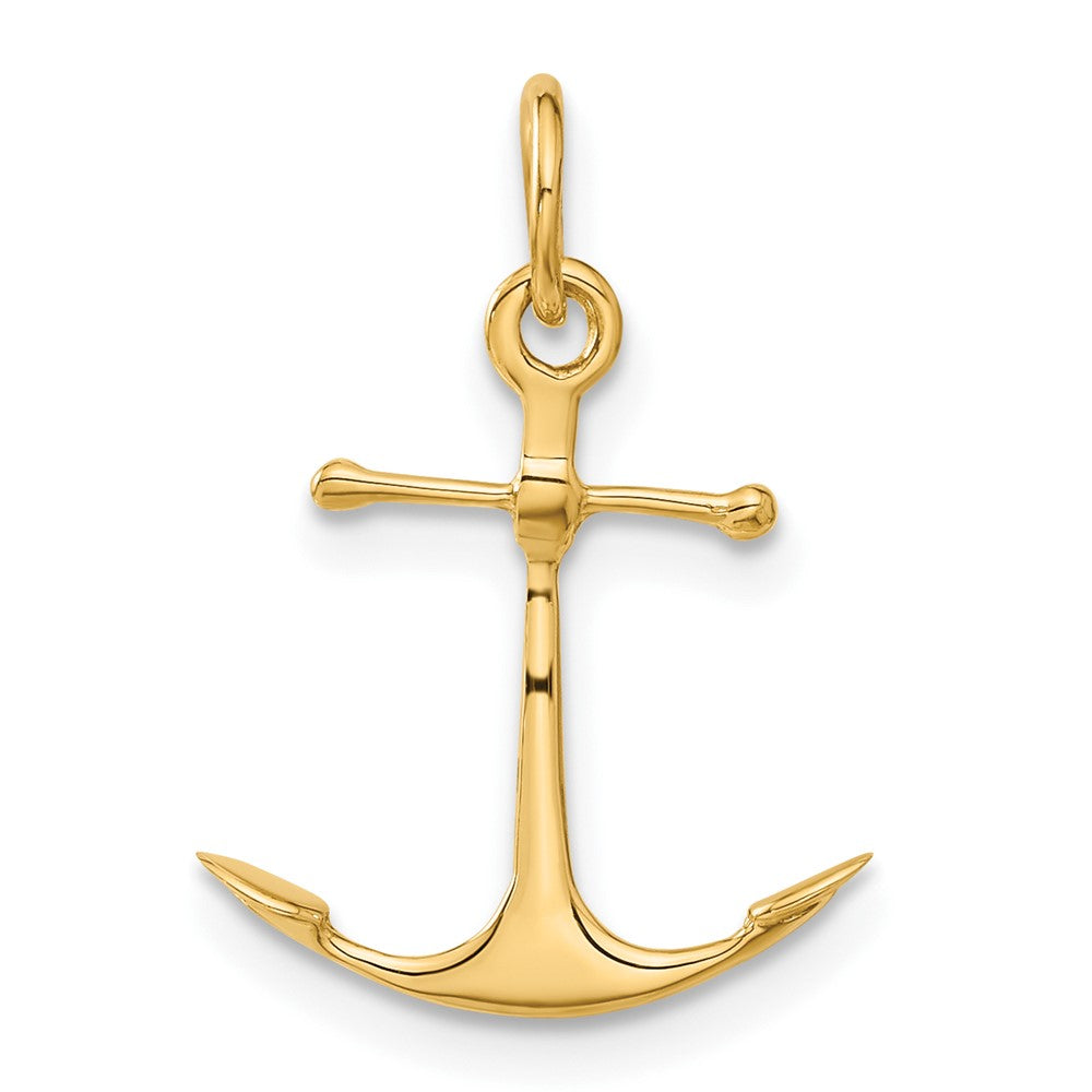 14k Yellow Gold 15 mm 3D Anchor Charm (0.57 grams)