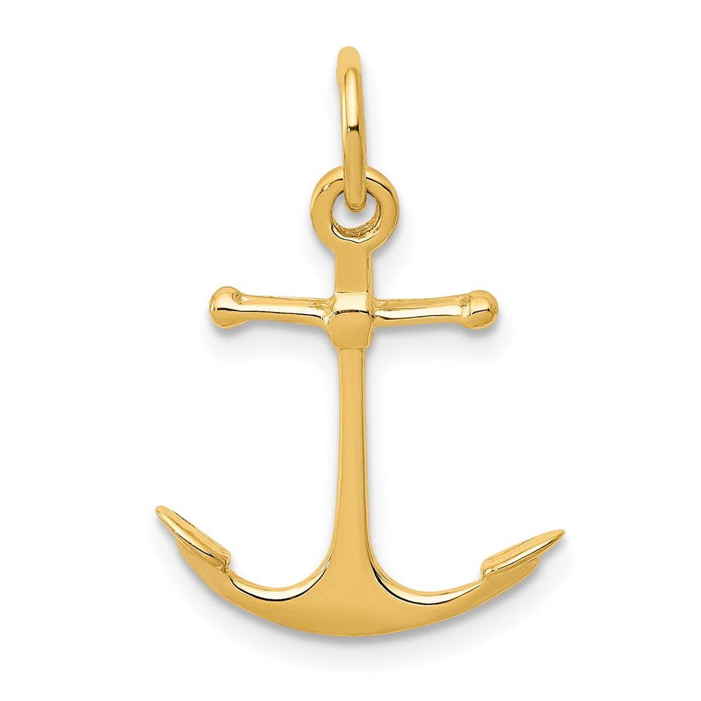 14k Yellow Gold 15 mm 3D Anchor Charm (0.57 grams)