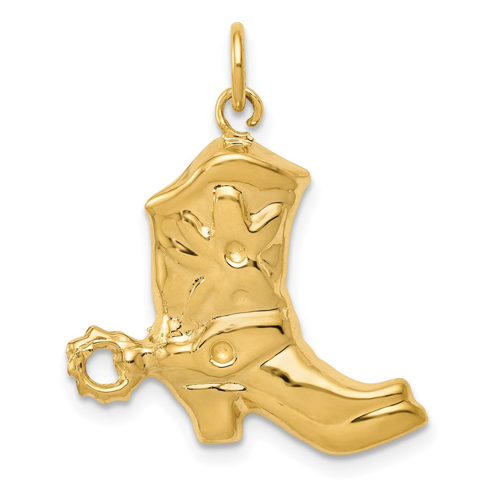14k Yellow Gold 21.5 mm Boot Charm (2.02 grams)