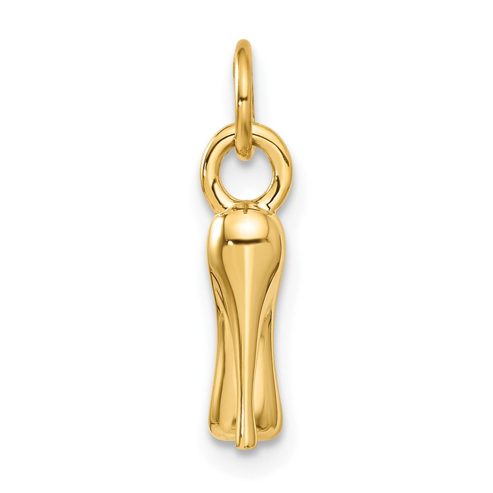 14k Yellow Gold 9 mm 3D High heel shoe Charm (0.87 grams)