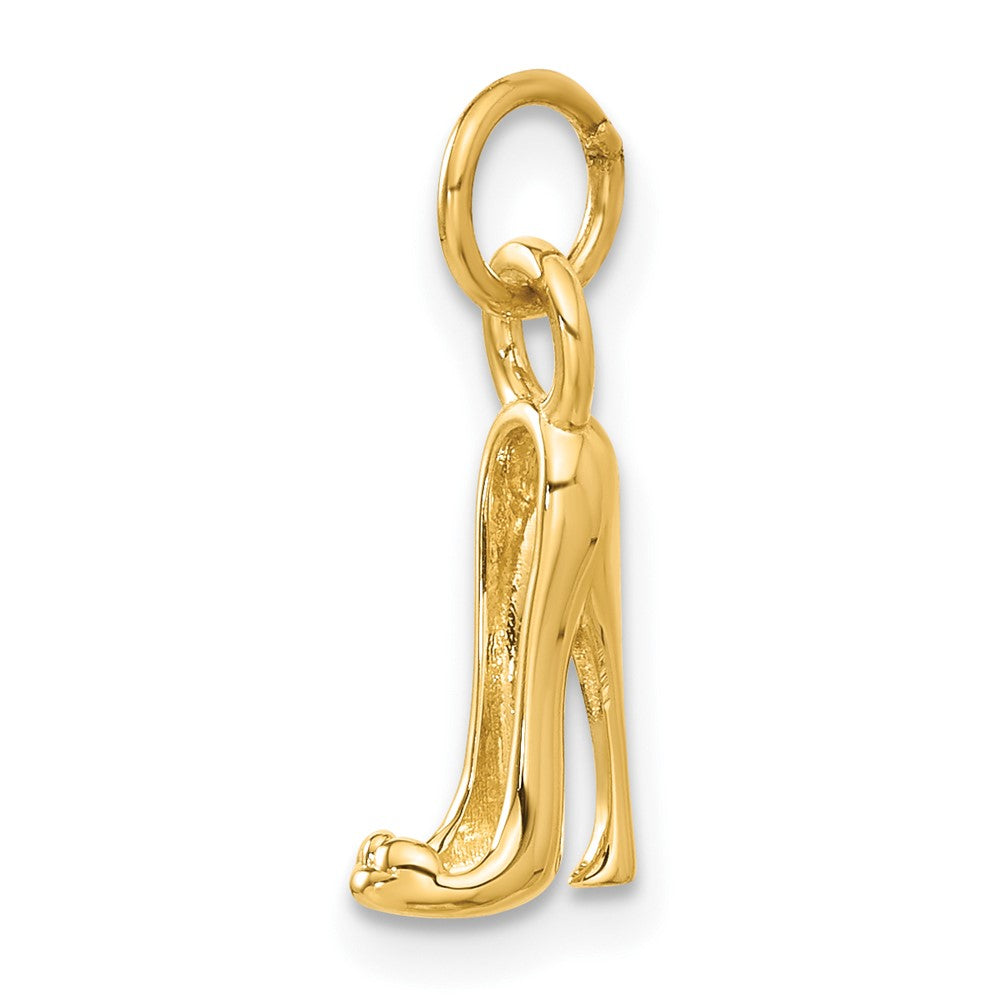 14k Yellow Gold 9 mm 3D High heel shoe Charm (0.87 grams)