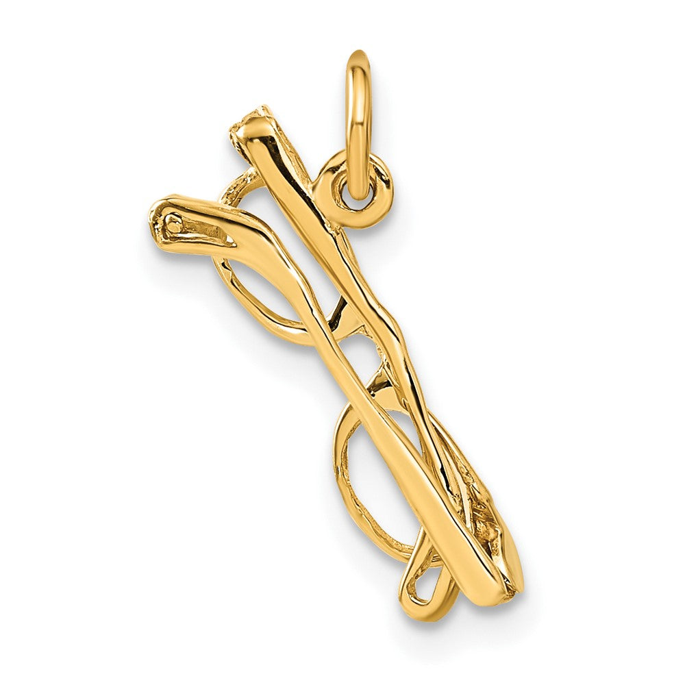 14k Yellow Gold 20 mm Moveable Glasses Charm (0.85 grams)