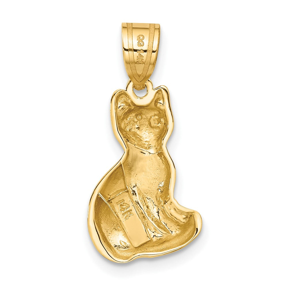 14k Yellow Gold 11 mm Cat Charm (1.64 grams)
