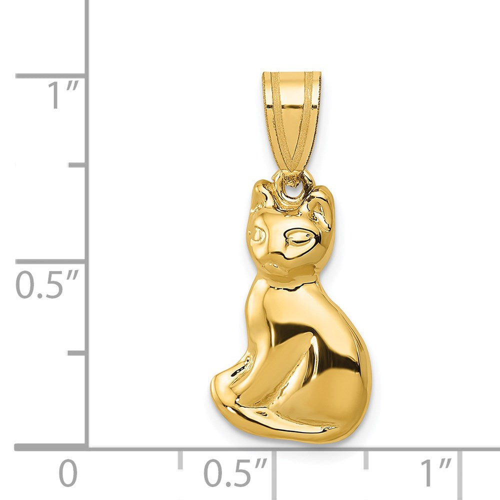 14k Yellow Gold 11 mm Cat Charm (1.64 grams)