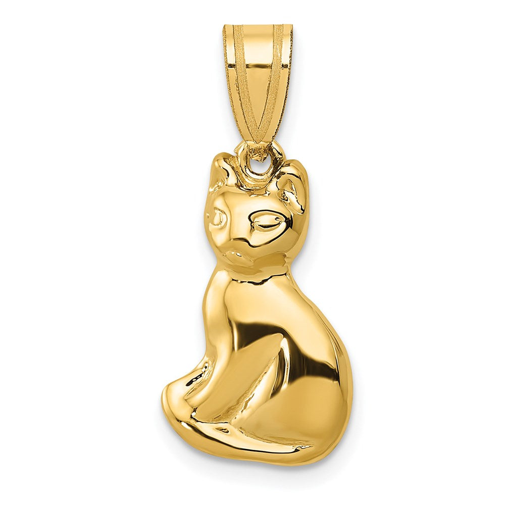 14k Yellow Gold 11 mm Cat Charm (1.64 grams)