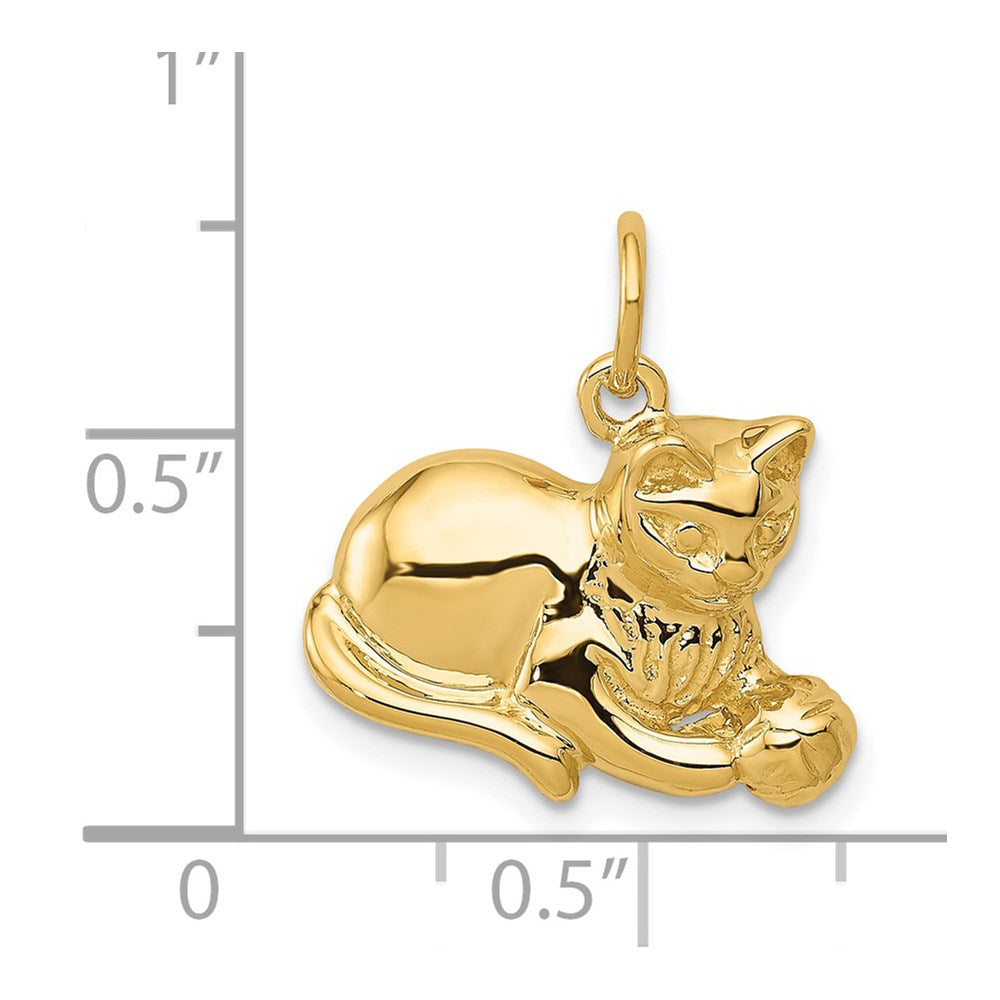 14k Yellow Gold 18 mm Cat Charm (1.79 grams)
