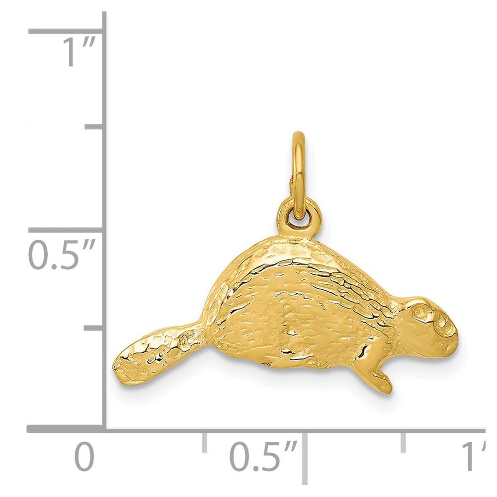 14k Yellow Gold 22 mm Beaver Charm (1.58 grams)