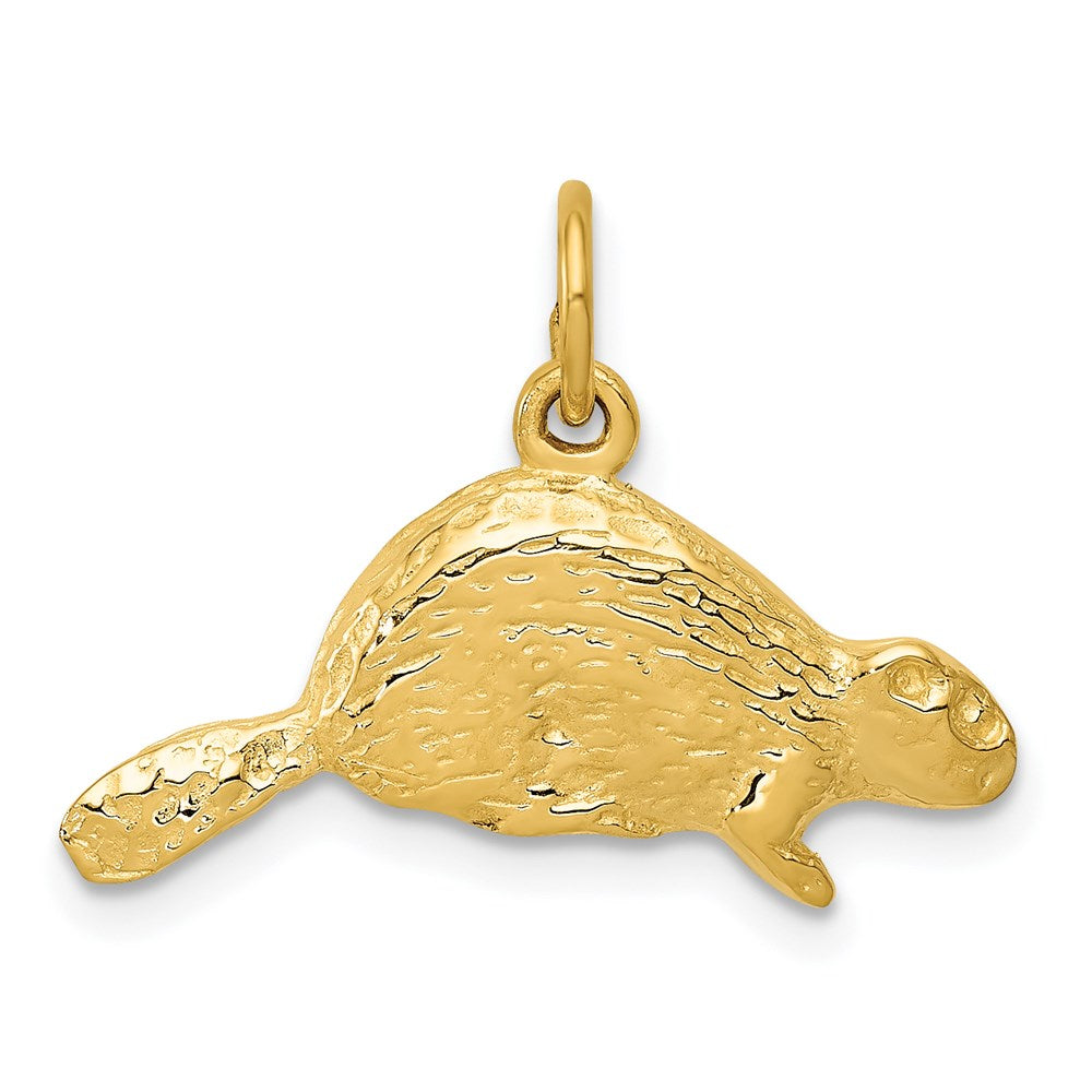 14k Yellow Gold 22 mm Beaver Charm (1.58 grams)