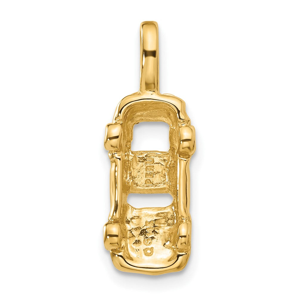 14k Yellow Gold 10 mm 3D Sports Car Charm (1.8 grams)