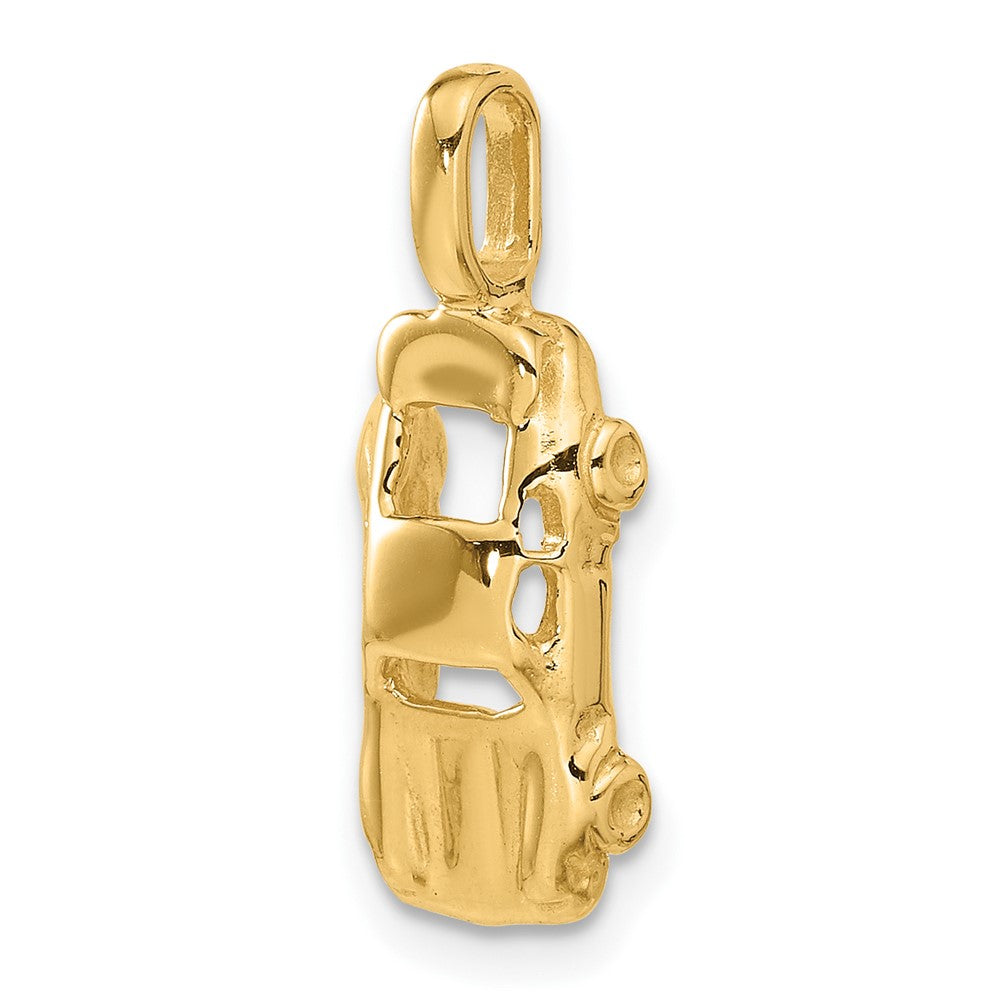 14k Yellow Gold 10 mm 3D Sports Car Charm (1.8 grams)