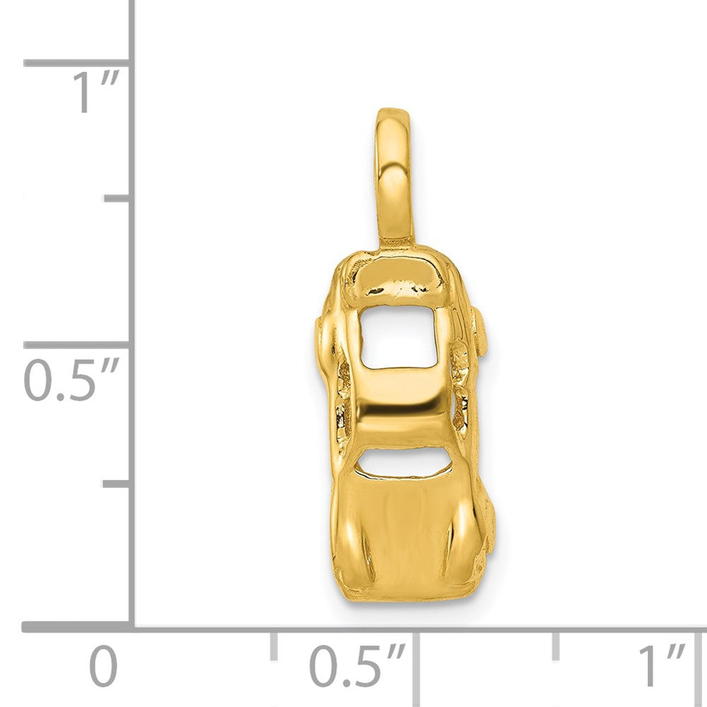 14k Yellow Gold 10 mm 3D Sports Car Charm (1.8 grams)