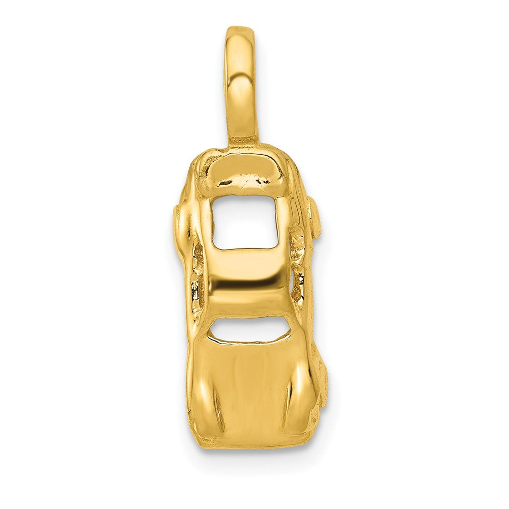 14k Yellow Gold 10 mm 3D Sports Car Charm (1.8 grams)