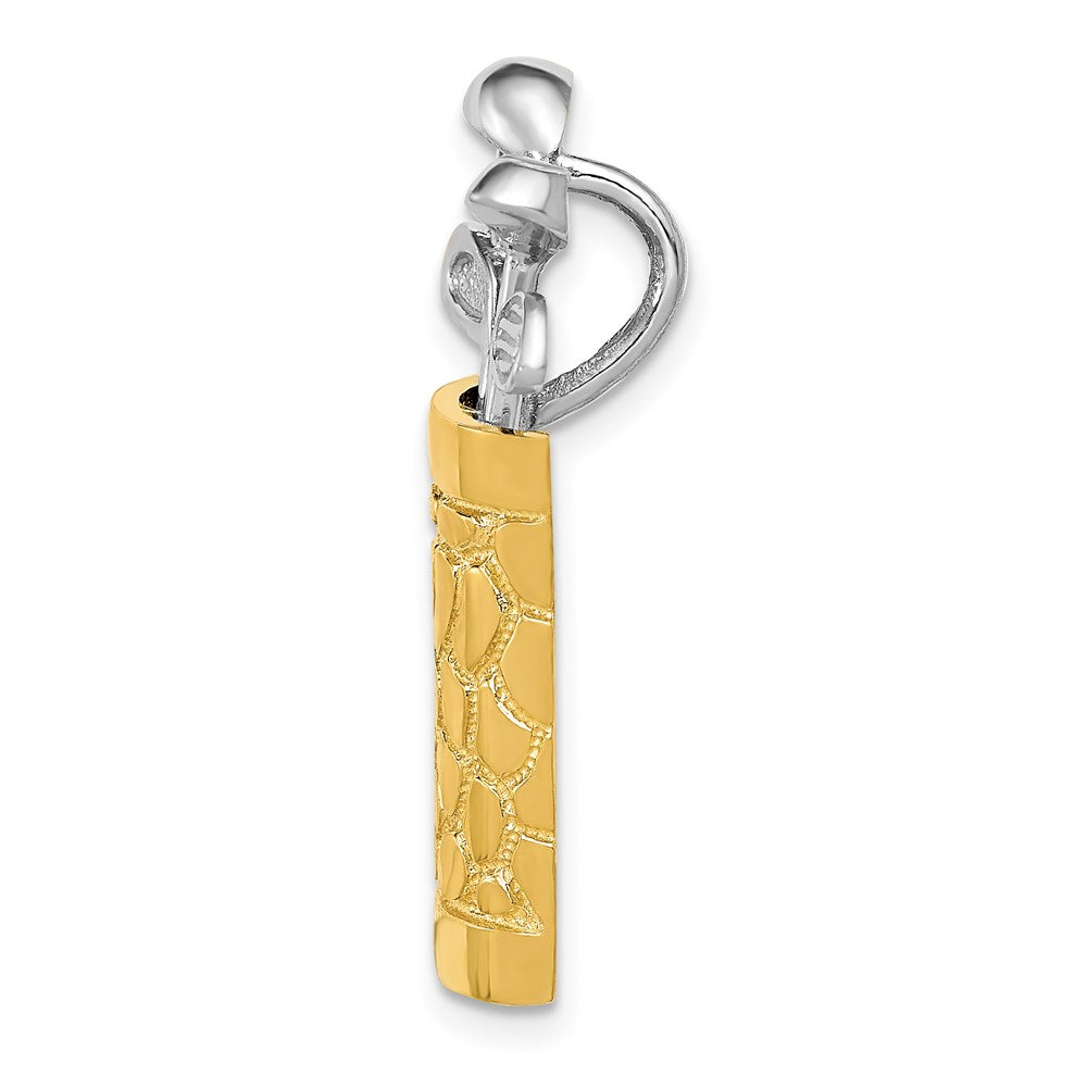 14k Two-tone 16 mm Golf Bag with Clubs Pendant (3.89 grams)