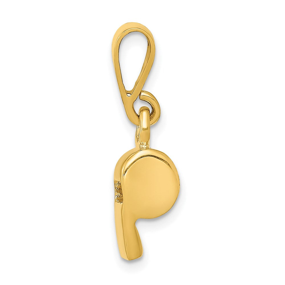 14k Yellow Gold 5 mm 3D Sports Whistle Pendant (2.71 grams)