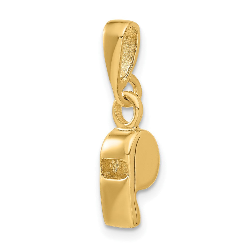 14k Yellow Gold 5 mm 3D Sports Whistle Pendant (2.71 grams)