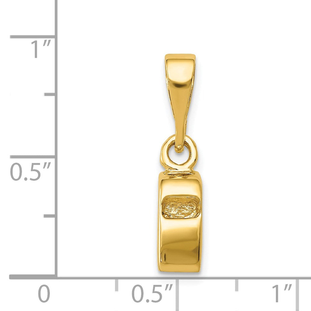 14k Yellow Gold 5 mm 3D Sports Whistle Pendant (2.71 grams)