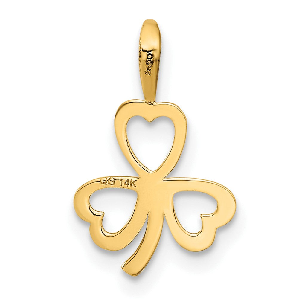 14k Yellow Gold 10 mm Heart Clover Charm (0.29 grams)