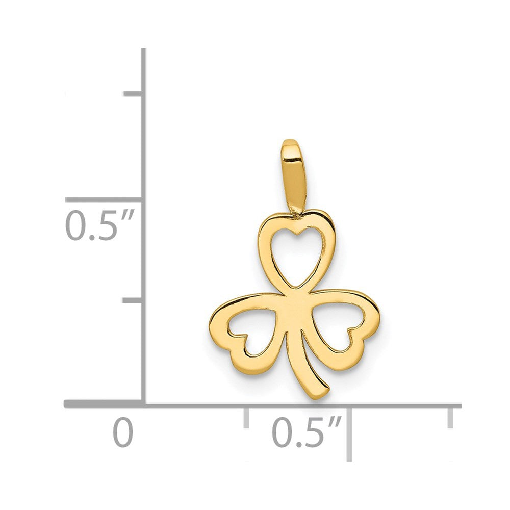 14k Yellow Gold 10 mm Heart Clover Charm (0.29 grams)