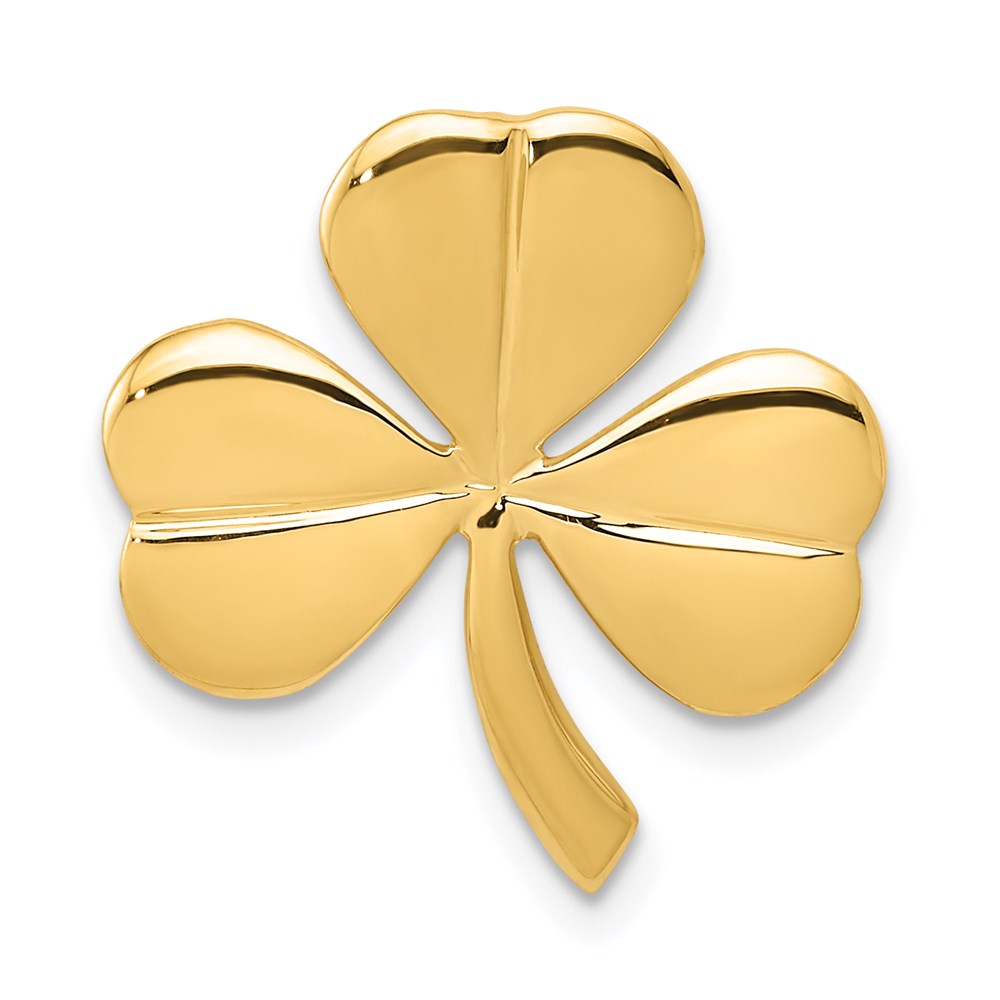 14k Yellow Gold 18 mm Shamrock Chain Slide (1.56 grams)