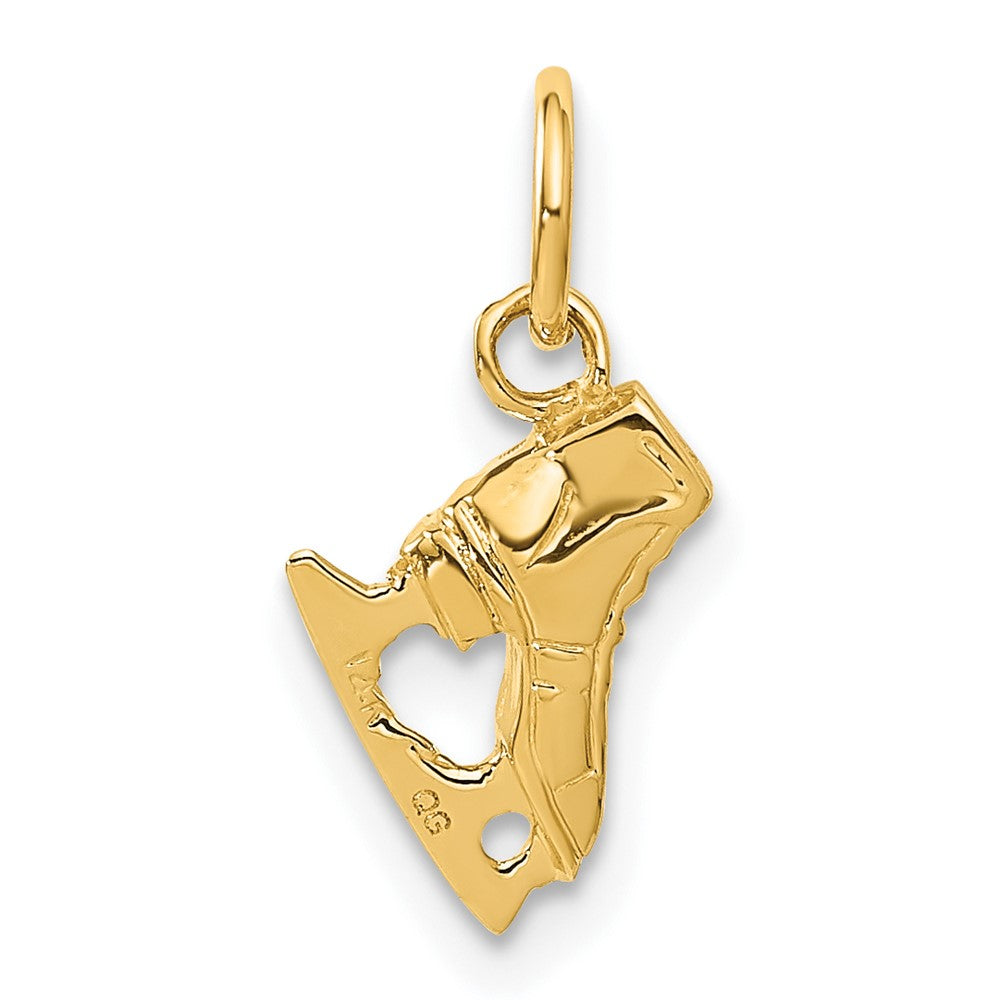 14k Yellow Gold 7 mm 3D Ice Skate Charm (1.11 grams)