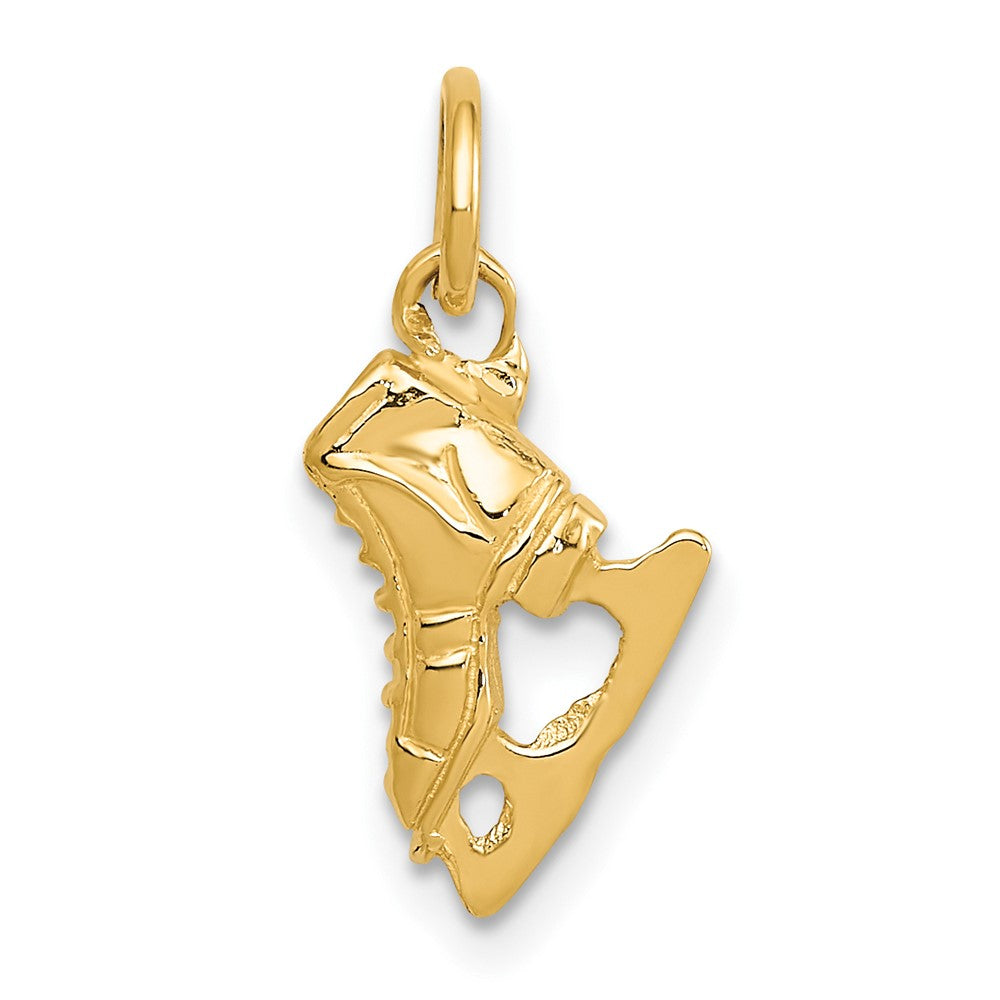 14k Yellow Gold 7 mm 3D Ice Skate Charm (1.11 grams)