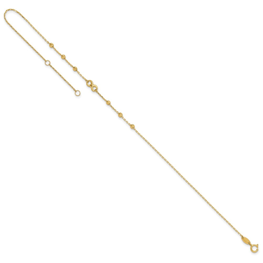14k Yellow Gold 3.98 mm Infinity Symbol in Plus 1in ext. Anklet