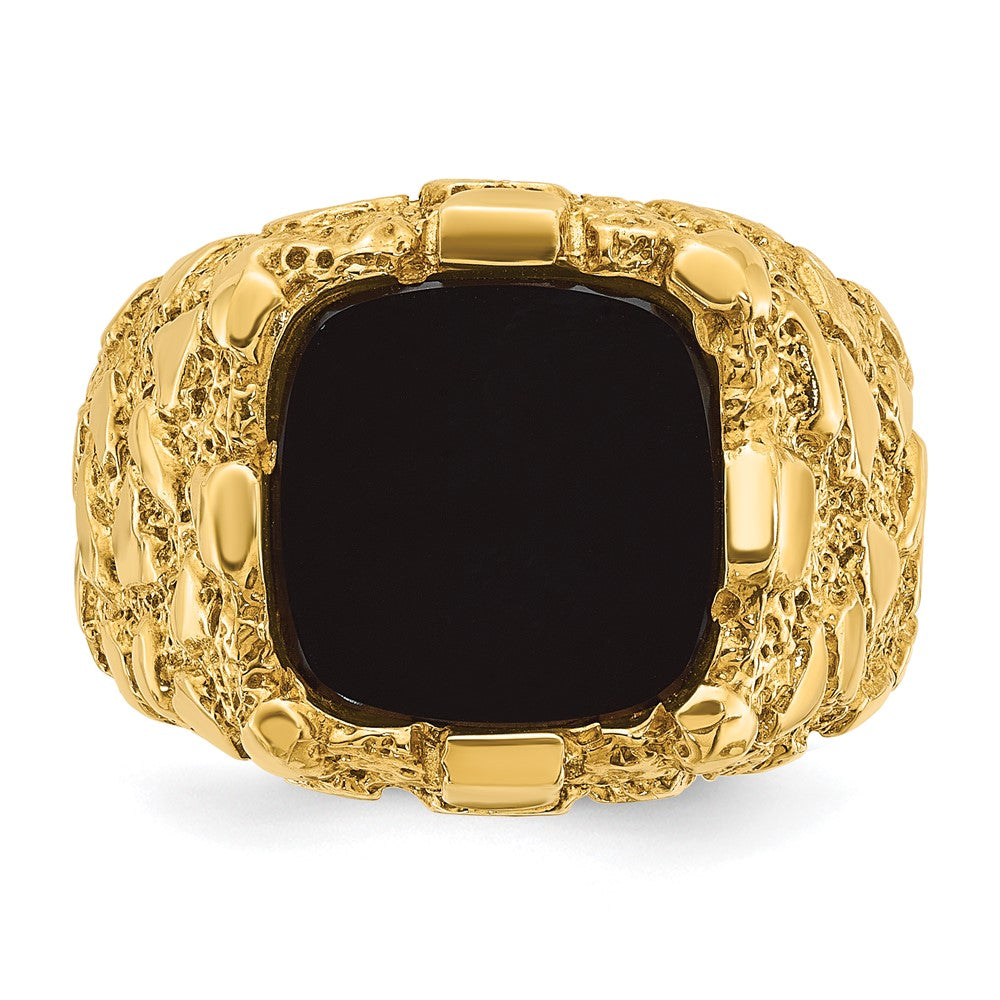 14k IBGoodman Men's Onyx Nugget Complete Ring (13.15 grams)