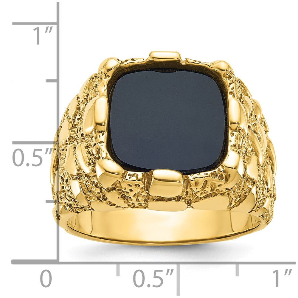 14k IBGoodman Men's Onyx Nugget Complete Ring (13.15 grams)