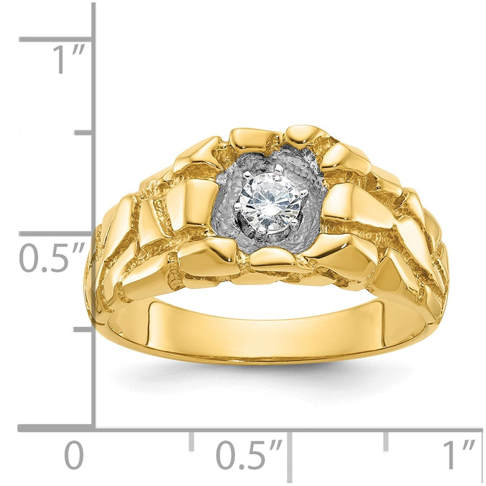 14k IBGoodman Men's 1/6 carat Diamond Nugget Complete Ring (6.94 grams)