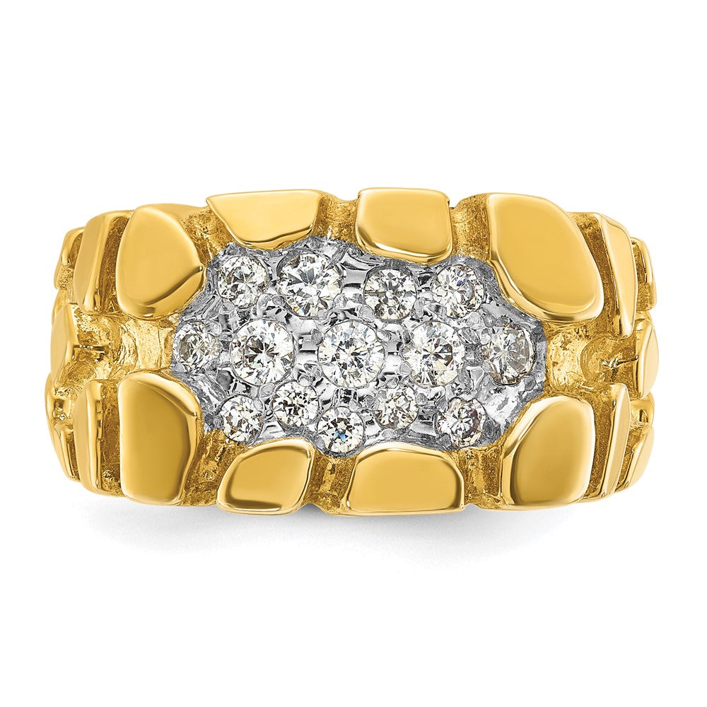 14k IBGoodman Men's Cluster 1/2 carat Diamond Nugget Complete Ring (11.4 grams)