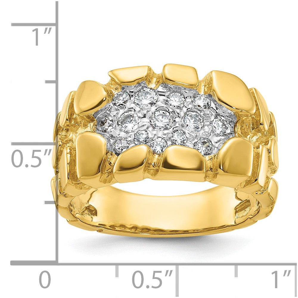 14k IBGoodman Men's Cluster 1/2 carat Diamond Nugget Complete Ring (11.4 grams)