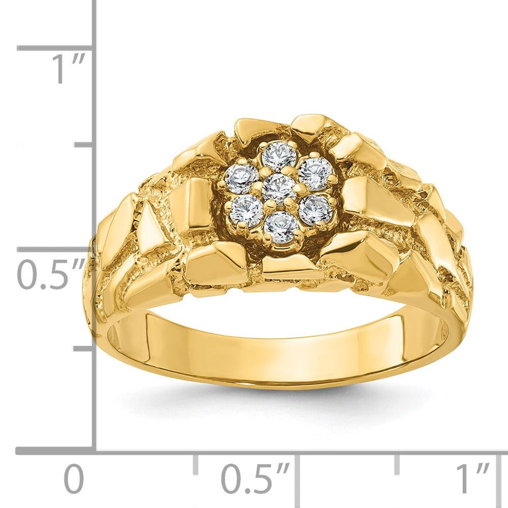 14k IBGoodman Men's Cluster 1/4 carat Diamond Nugget Complete Ring (8.12 grams)