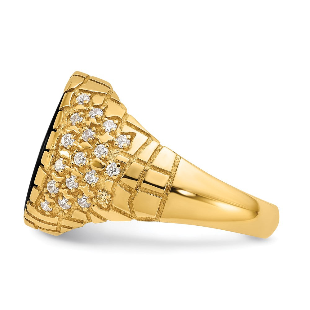 14k IBGoodman Men's Onyx and 1/2 carat Diamond Nugget Complete Ring (7.51 grams)