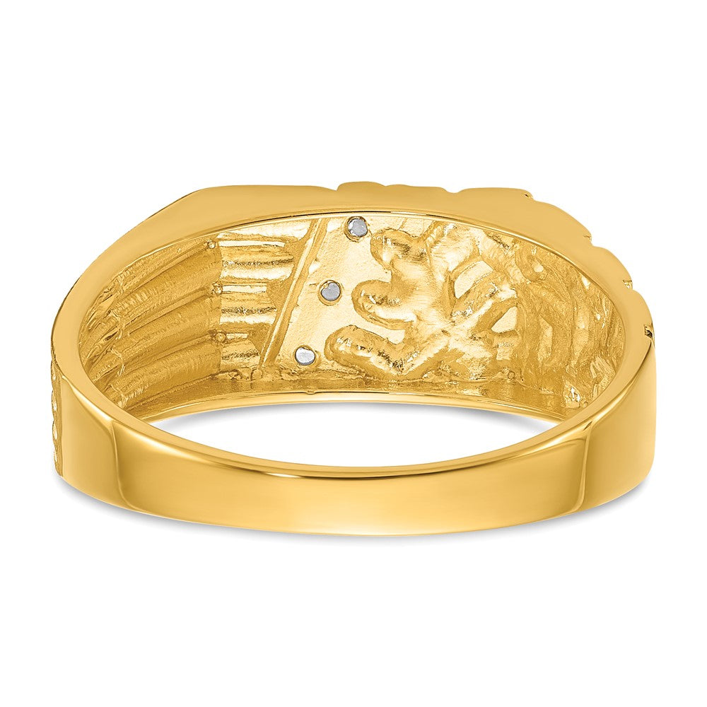 IBGoodman 14k .02 carat Lab Grown Diamond VS/SI+ G+ Complete Textured Men's Nugget Ring (5.32 grams)