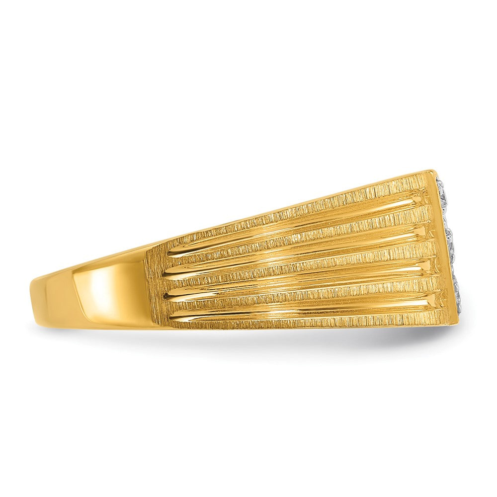 IBGoodman 14k .02 carat Lab Grown Diamond VS/SI+ G+ Complete Textured Men's Nugget Ring (5.32 grams)