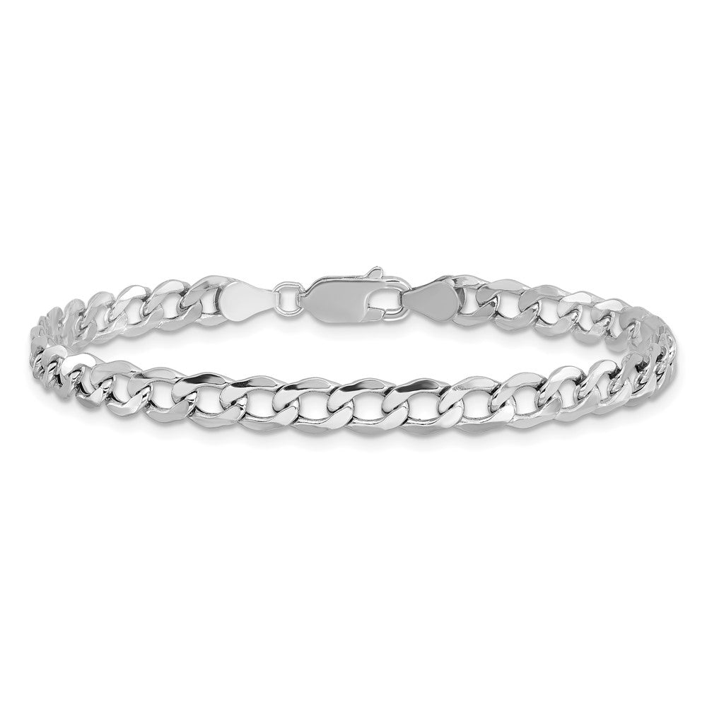 14k WG 5.25mm Semi-Solid Curb Chain Bracelet (3.32 grams)