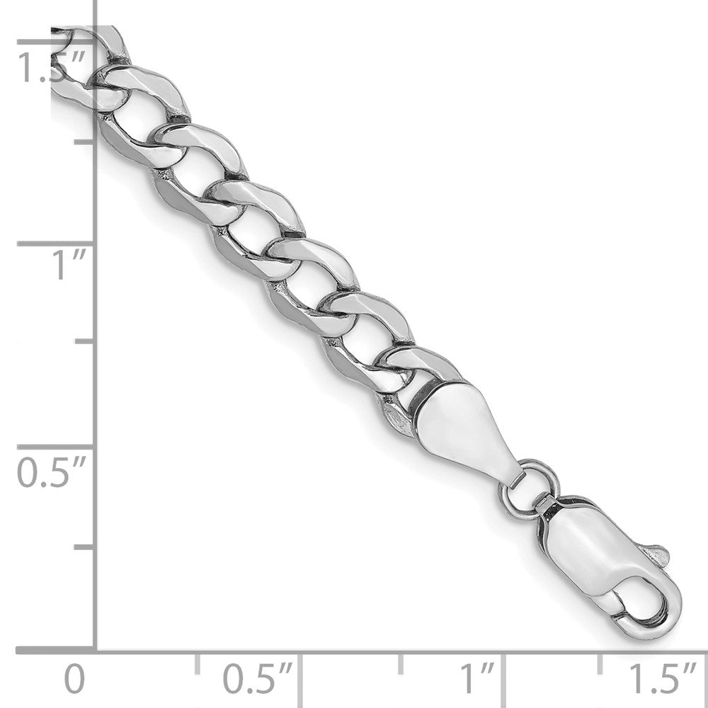 14k WG 5.25mm Semi-Solid Curb Chain Bracelet (3.32 grams)