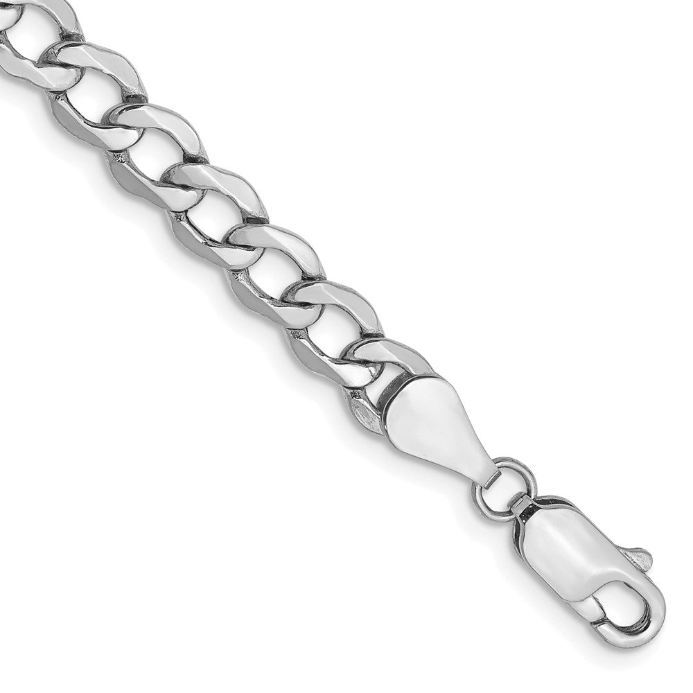 14k WG 5.25mm Semi-Solid Curb Chain Bracelet (3.32 grams)