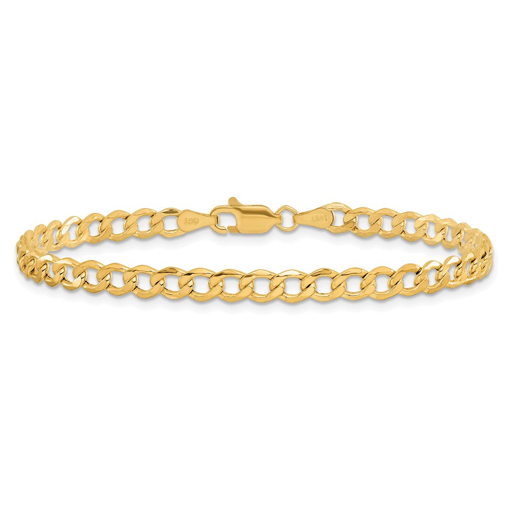 14k 4.3mm Semi-Solid Curb Chain Bracelet (2.42 grams)