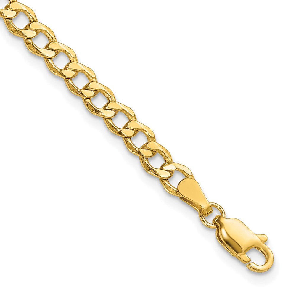 14k 4.3mm Semi-Solid Curb Chain Bracelet (2.42 grams)