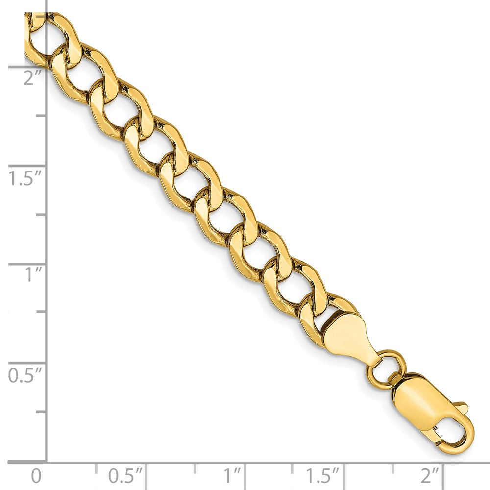 14k 6.5mm Semi-Solid Curb Chain Bracelet (5.33 grams)