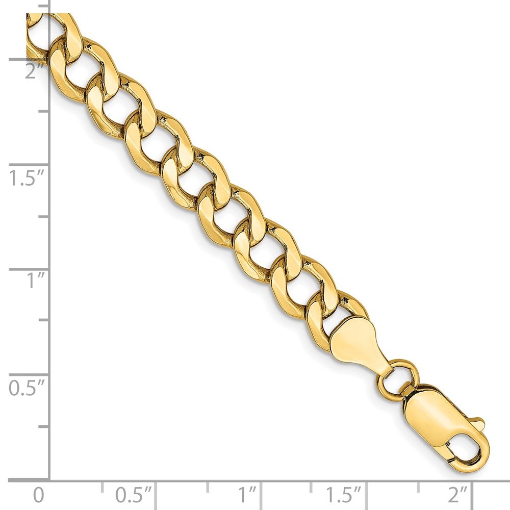 14k 7mm Semi-Solid Curb Chain Bracelet (5.98 grams)
