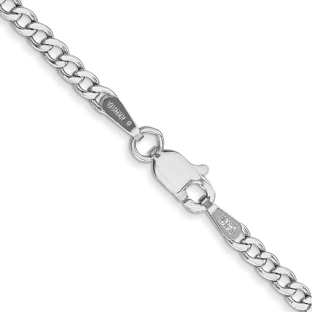 14k WG 2.5mm Semi-Solid Curb Chain (2.10 grams)